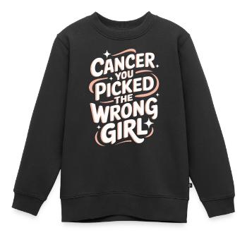 Sensibilisation au cancer Cancer Cancer du sein - Sweat Premium enfant bio - noir - Devant - AI Model Kid Female (0cm)
