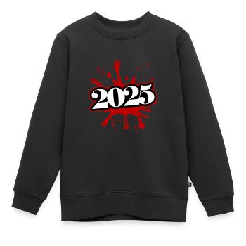 2025 klecks - Kinder Premium Organic Sweatshirt - Schwarz - Vorne - AI Model Kid Female (0cm)