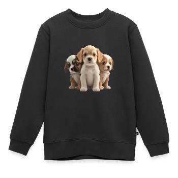 WELPEN ALLE NIEDLICH - Kinder Premium Organic Sweatshirt - Schwarz - Vorne - AI Model Kid Female (0cm)
