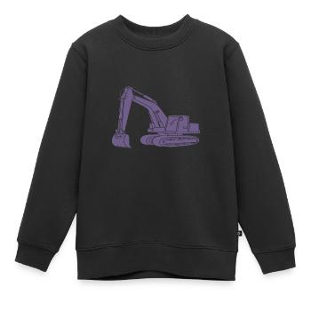 Baggerfahrer Silhouette - Baugeräteführer - Kinder Premium Organic Sweatshirt - Schwarz - Vorne - AI Model Kid Female (0cm)