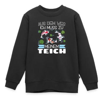 Aus dem Weg ich muss zu meinem Teich Koi Züchter - Kinder Premium Organic Sweatshirt - Schwarz - Vorne - AI Model Kid Female (0cm)