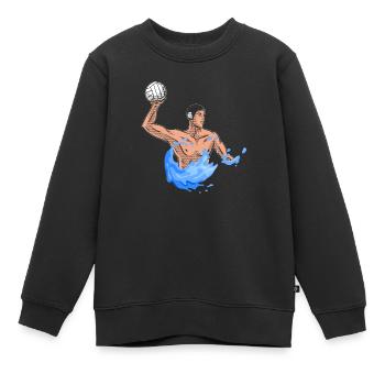 Water polo joueur de water-polo joueur de water-polo - Sweat Premium enfant bio - noir - Devant - AI Model Kid Female (0cm)