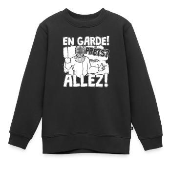 Fechten En Garde mit Degen - Kinder Premium Organic Sweatshirt - Schwarz - Vorne - AI Model Kid Female (0cm)