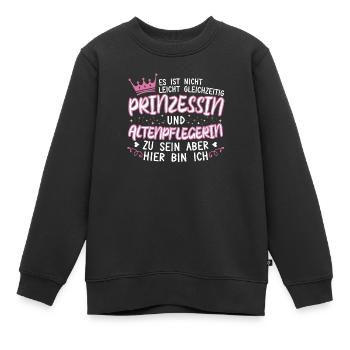 Prinzessin Und Altenpflegerin Pflege Altersheim - Kinder Premium Organic Sweatshirt - Schwarz - Vorne - AI Model Kid Female (0cm)