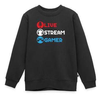 Live Stream Gamer Livestreaming Online Spiel - Kinder Premium Organic Sweatshirt - Schwarz - Vorne - AI Model Kid Female (0cm)