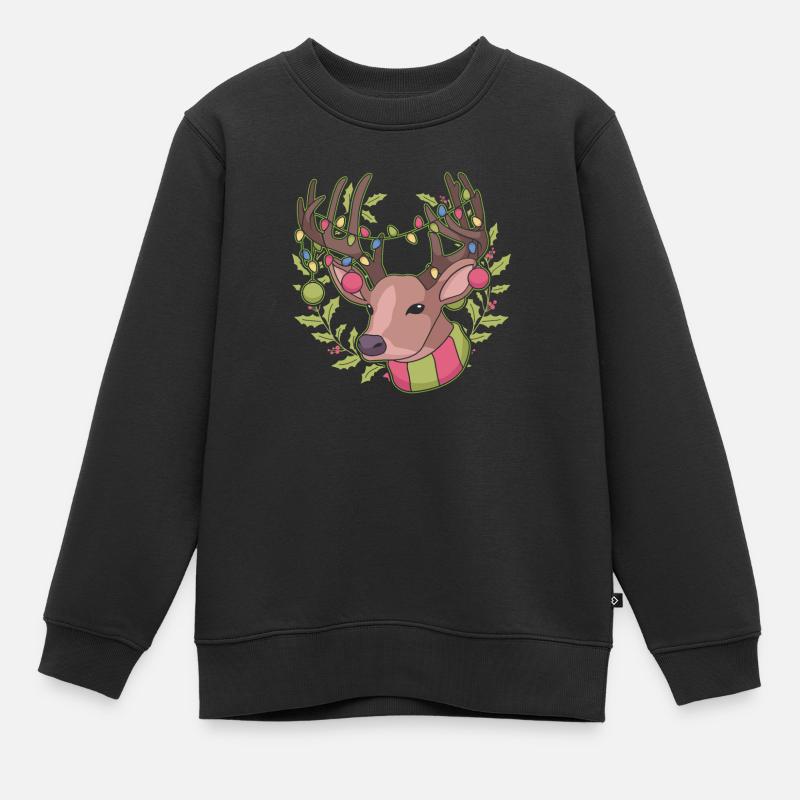 Rennes Noël Noël Noël - Sweat Premium enfant bio - noir