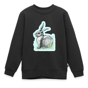 Hase - Kinder Premium Organic Sweatshirt - Schwarz - Vorne - AI Model Kid Female (0cm)