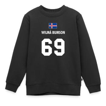 Wilma Bumson Weltmeisterschaft - Kinder Premium Organic Sweatshirt - Schwarz - Vorne - AI Model Kid Female (0cm)