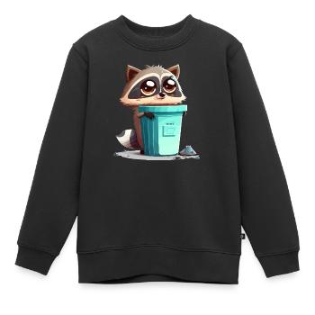 Trash Panda - Kids Premium Organic Sweatshirt - black - Front - AI Model Kid Female (0cm)