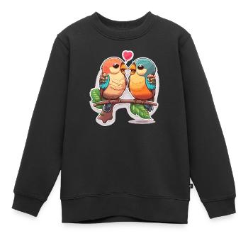 L’amour en harmonie - Sweat Premium enfant bio - noir - Devant - AI Model Kid Female (0cm)