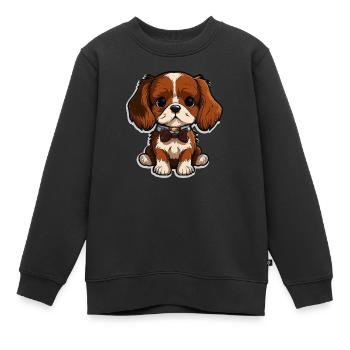 Eleganter Welpe - Kinder Premium Organic Sweatshirt - Schwarz - Vorne - AI Model Kid Female (0cm)