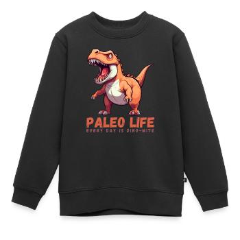 La vie paléo - Chaque jour est Dino-Mite - Sweat Premium enfant bio - noir - Devant - AI Model Kid Female (0cm)