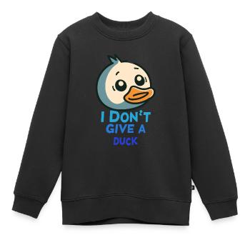 Lustiges Motiv - I dont give a Duck - Kinder Premium Organic Sweatshirt - Schwarz - Vorne - AI Model Kid Female (0cm)