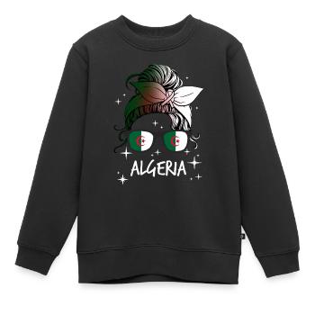 Algerien - Kinder Premium Organic Sweatshirt - Schwarz - Vorne - AI Model Kid Female (0cm)