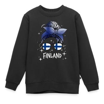 Finnland - Kinder Premium Organic Sweatshirt - Schwarz - Vorne - AI Model Kid Female (0cm)