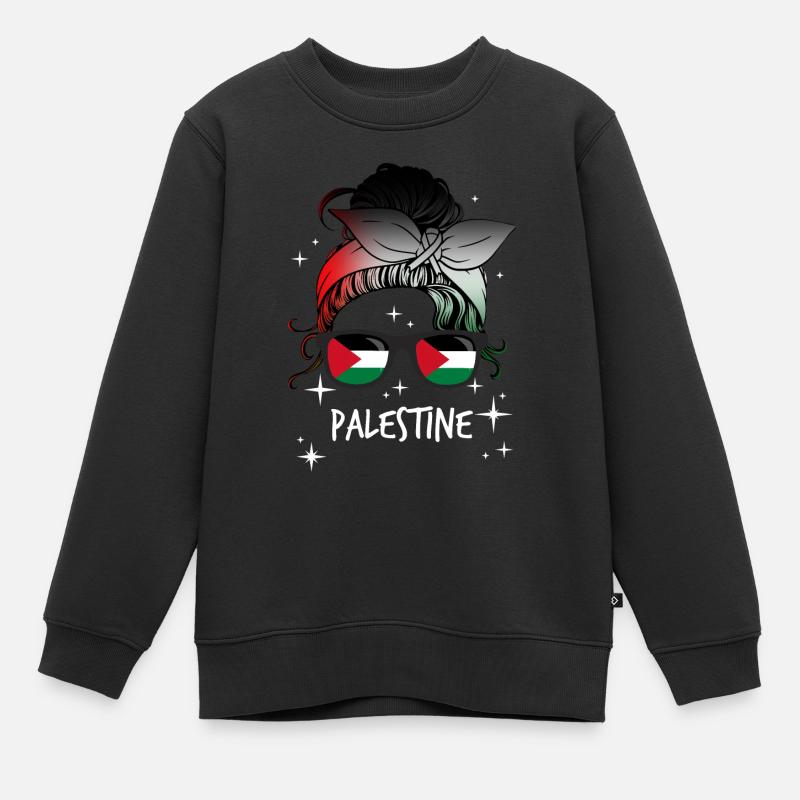Palestine - Sweat Premium enfant bio - noir