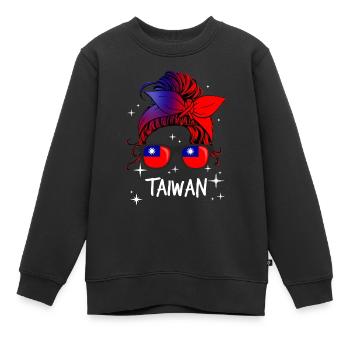 Taiwan - Kinder Premium Organic Sweatshirt - Schwarz - Vorne - AI Model Kid Female (0cm)