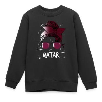 Katar - Kinder Premium Organic Sweatshirt - Schwarz - Vorne - AI Model Kid Female (0cm)