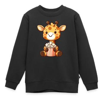Drôle Girafe Popcorn Film Film Films Films - Sweat Premium enfant bio - noir - Devant - AI Model Kid Female (0cm)
