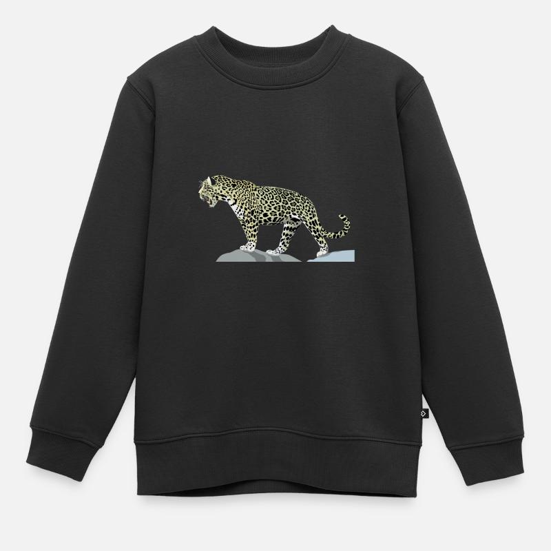 Der Jaguar Charko - Kinder Premium Organic Sweatshirt - Schwarz