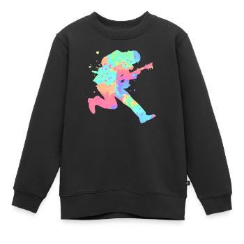 Gitarrist - Kinder Premium Organic Sweatshirt - Schwarz - Vorne - AI Model Kid Female (0cm)
