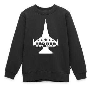 TOP DAD - Kinder Premium Organic Sweatshirt - Schwarz - Vorne - AI Model Kid Female (0cm)