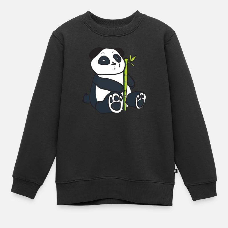 Panda - Kinder Premium Organic Sweatshirt - Schwarz