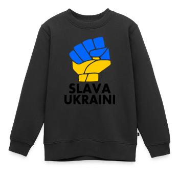 Ukraine - Kinder Premium Organic Sweatshirt - Schwarz - Vorne - AI Model Kid Female (0cm)