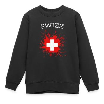 Schweiz Swiss - Kinder Premium Organic Sweatshirt - Schwarz - Vorne - AI Model Kid Female (0cm)