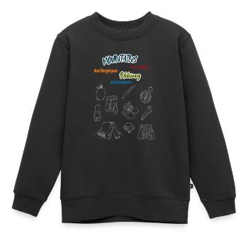 Wandern-Berge-Camping Equipment - Kinder Premium Organic Sweatshirt - Schwarz - Vorne - AI Model Kid Female (0cm)