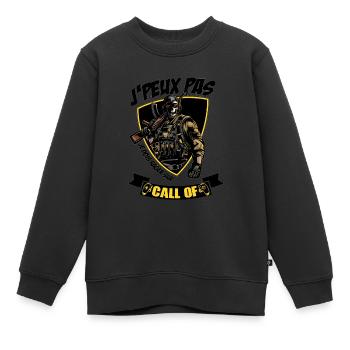 j'peux pas j'ai call of,jeux vidéo,console,humour - Sweat Premium enfant bio - noir - Devant - AI Model Kid Female (0cm)