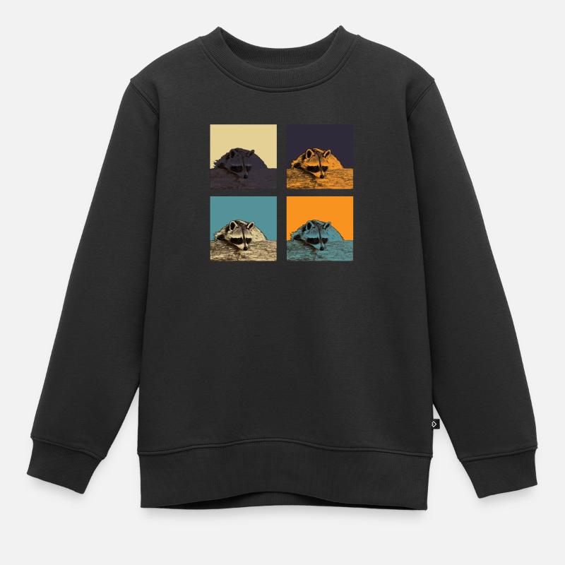 Waschbär - Kinder Premium Organic Sweatshirt - Schwarz