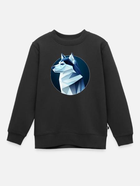 Husky-Hund wie ein Wolf - Kinder Premium Organic Sweatshirt - Schwarz