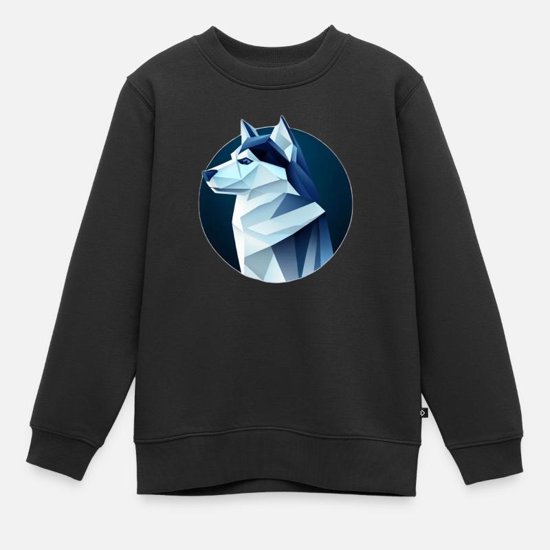 Husky-Hund wie ein Wolf - Kinder Premium Organic Sweatshirt - Schwarz