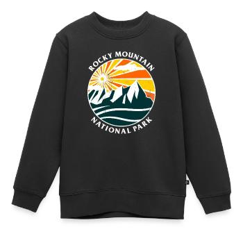 Rocky Mountain Nationalpark Grafik - Kinder Premium Organic Sweatshirt - Schwarz - Vorne - AI Model Kid Female (0cm)