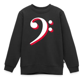 Clé de basse avec l'univers des étoiles de l'espace - Sweat Premium enfant bio - noir - Devant - AI Model Kid Female (0cm)