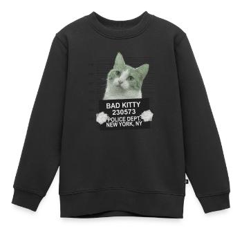 Bad kitty - Kids Premium Organic Sweatshirt - black - Front - AI Model Kid Female (0cm)