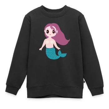 Sirène - Sweat Premium enfant bio - noir - Devant - AI Model Kid Female (0cm)