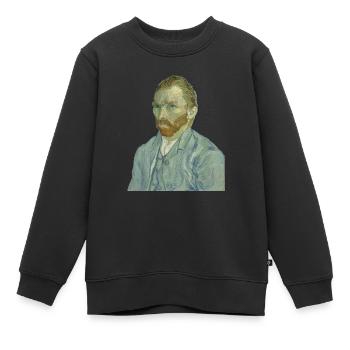 Vincent van Gogh Self Portrait Self-Image - Sweat Premium enfant bio - noir - Devant - AI Model Kid Female (0cm)