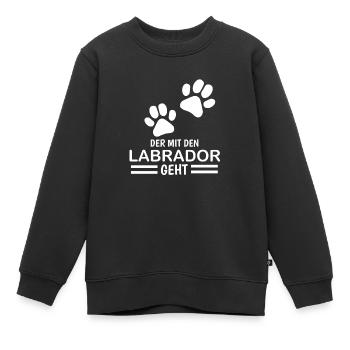 Herrchen Labrador der mit dem Labrador geht - Kinder Premium Organic Sweatshirt - Schwarz - Vorne - AI Model Kid Female (0cm)