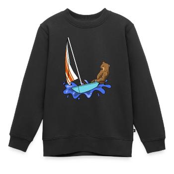 Seglen Segelboot Segler - Kinder Premium Organic Sweatshirt - Schwarz - Vorne - AI Model Kid Female (0cm)