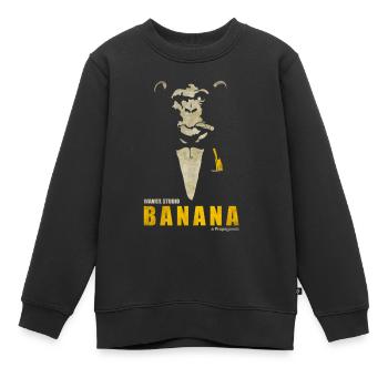 A Propaganda (transparent) - Sweat Premium enfant bio - noir - Devant - AI Model Kid Female (0cm)