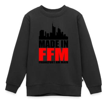 Fait à Francfort - Sweat Premium enfant bio - noir - Devant - AI Model Kid Female (0cm)