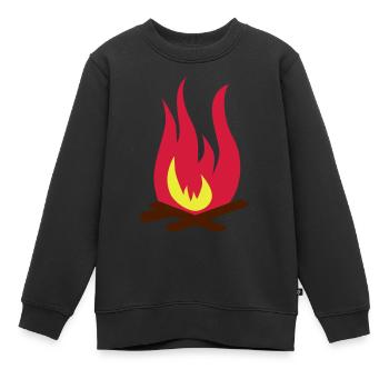Feuer - Kinder Premium Organic Sweatshirt - Schwarz - Vorne - AI Model Kid Female (0cm)
