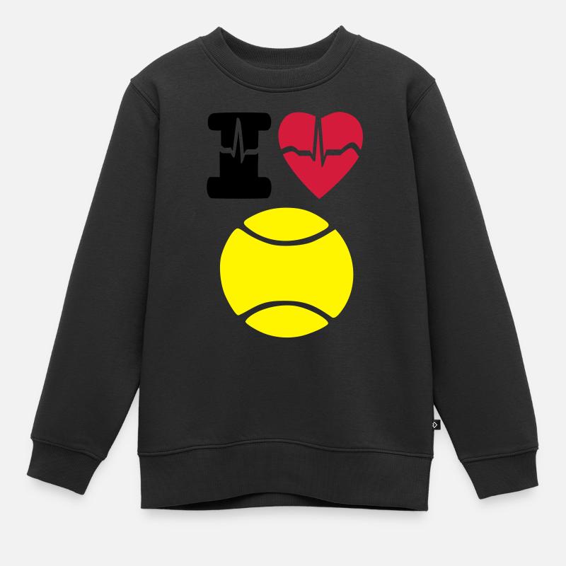 Ich Liebe Tennis - Kinder Premium Organic Sweatshirt - Schwarz