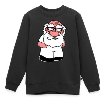zwerg klein gesicht kopf boese veraergert wue - Kinder Premium Organic Sweatshirt - Schwarz - Vorne - AI Model Kid Female (0cm)