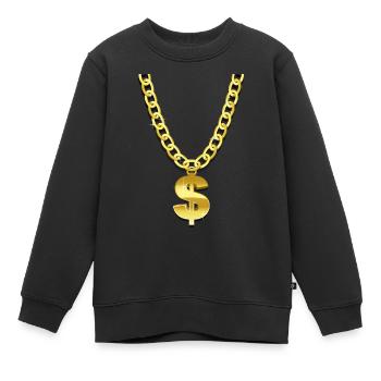 goldene Halskette - Kinder Premium Organic Sweatshirt - Schwarz - Vorne - AI Model Kid Female (0cm)