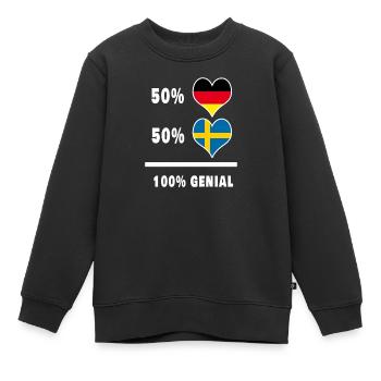 Allemagne et Suède Génial / cadeau drapeau - Sweat Premium enfant bio - noir - Devant - AI Model Kid Female (0cm)
