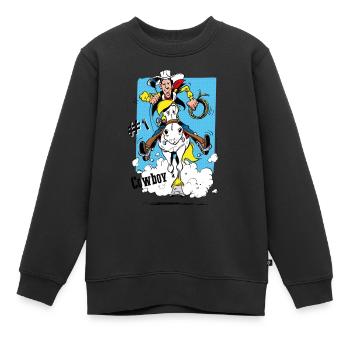Lucky Luke Cowboy Und Jolly Auf Tour - Kinder Premium Organic Sweatshirt - Schwarz - Vorne - AI Model Kid Female (0cm)