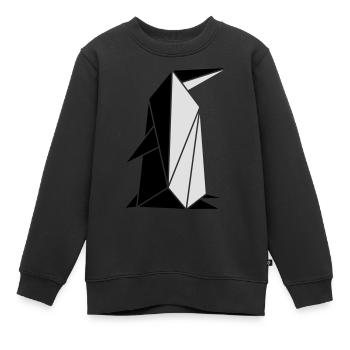 Origami: putziger Pinguin - Kinder Premium Organic Sweatshirt - Schwarz - Vorne - AI Model Kid Female (0cm)